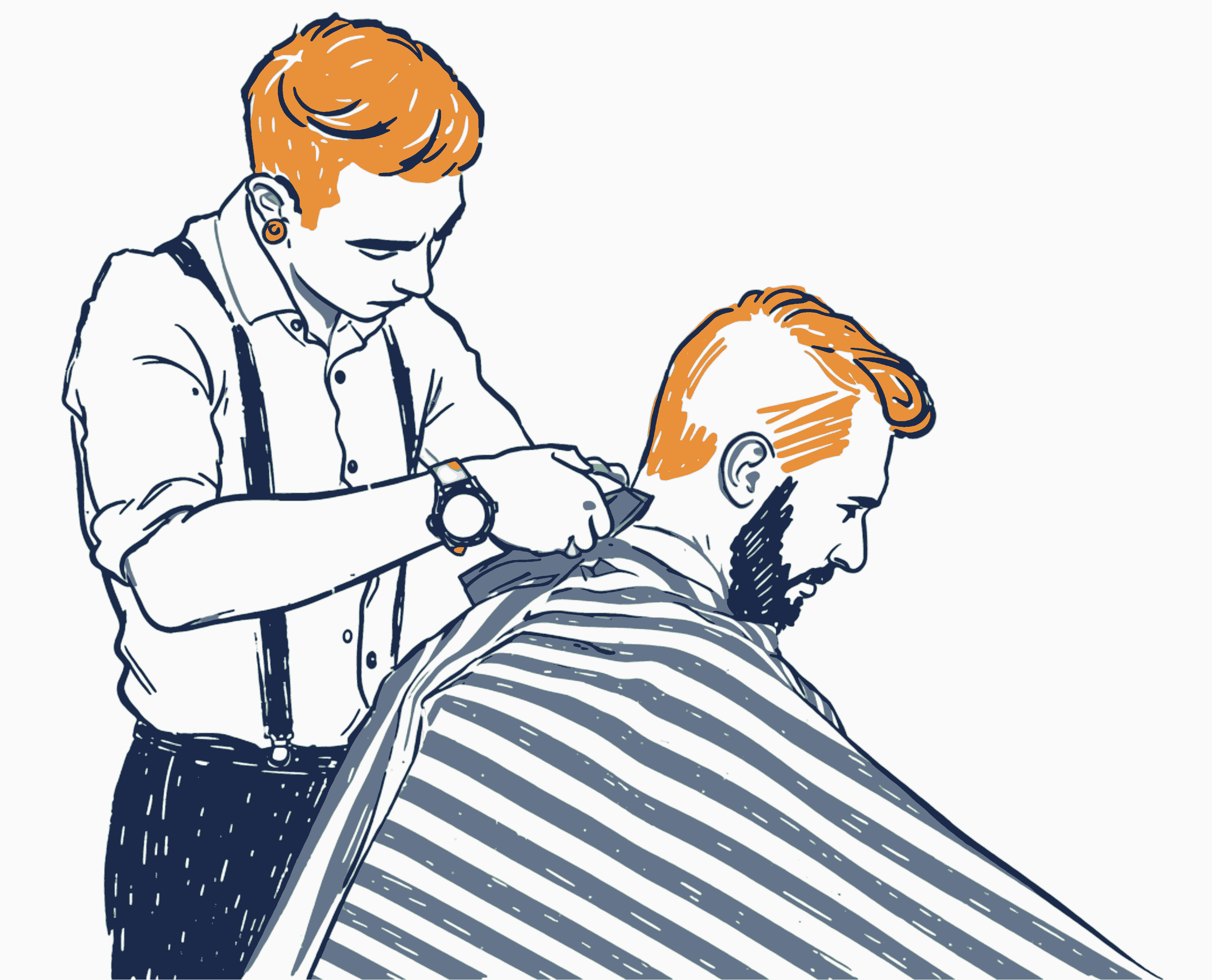 Barber at work, illustrating the marketing science as craft.